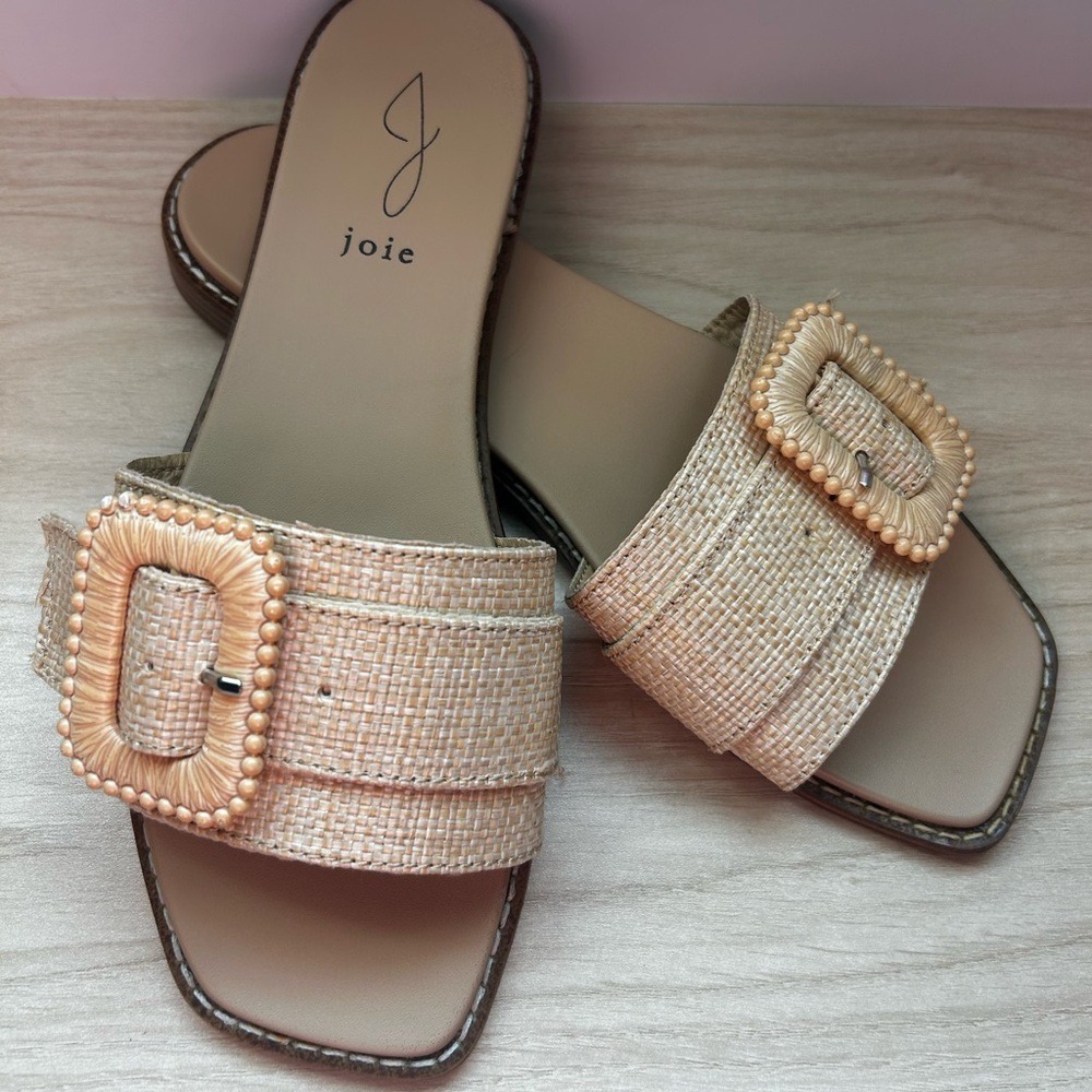Joie Women's Freya Buckle Tan Slide Sandals